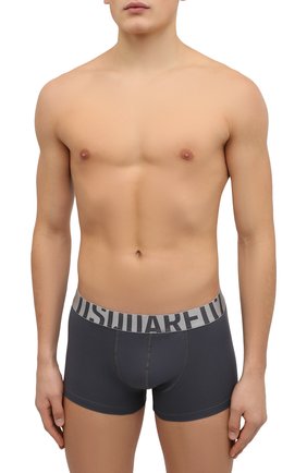 Мужские хлопковые боксеры DSQUARED2 темно-серого цвета по цене 6290 руб., арт. D9LC63680 | Фото 2 Мужские хлопковые боксеры DSQUARED2 темно-серого цвета, арт. D9LC63680 | Фото 2 (Материал внешний: Хлопок; Мужское Кросс-КТ: Трусы; Кросс-КТ: бельё)