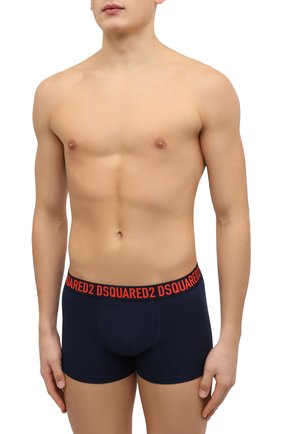 Мужские хлопковые боксеры DSQUARED2 темно-синего цвета по цене 4620 руб., арт. D9LC63610 | Фото 2 Мужские хлопковые боксеры DSQUARED2 темно-синего цвета, арт. D9LC63610 | Фото 2 (Материал внешний: Хлопок; Мужское Кросс-КТ: Трусы; Кросс-КТ: бельё)