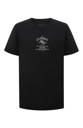 Мужская хлопковая футболка GIVENCHY черного цвета, арт. BM71793Y6B | Фото 1 (Рукава: Короткие; Принт: С принтом; Длина (для топов): Удлиненные; Материал внешний: Хлопок; Стили: Кэжуэл)