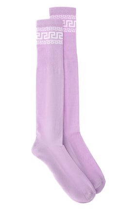 Женские гольфы VERSACE фиолетового цвета по цене 6995 руб., арт. 1001544/1A01189 | Фото 1 Женские гольфы VERSACE фиолетового цвета, арт. 1001544/1A01189 | Фото 1 (Материал внешний: Хлопок)