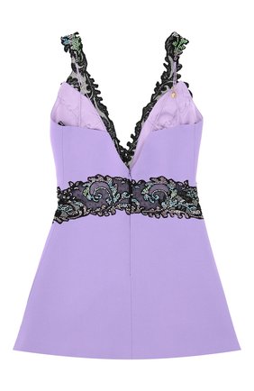 Женское платье VERSACE фиолетового цвета по цене 324500 руб., арт. 1003332/1A00540 | Фото 2 Женское платье VERSACE фиолетового цвета, арт. 1003332/1A00540 | Фото 2 (Женское Кросс-КТ: Платье-одежда; Длина Ж (юбки, платья, шорты): Мини; Стили: Гламурный; Случай: Коктейльный)