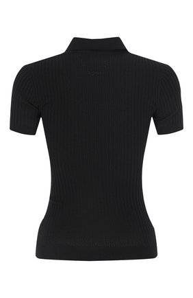 Женское поло VERSACE черного цвета по цене 56300 руб., арт. 1003597/1A02470 | Фото 2 Женское поло VERSACE черного цвета, арт. 1003597/1A02470 | Фото 2 (Стили: Романтичный; Кросс-КТ: Трикотаж; Рукава: Короткие; Длина (для топов): Стандартные)