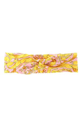 Женская шелковая повязка VERSACE розового цвета, арт. 1003833/A232999 | Фото 1 (Материал: Шелк, Текстиль)