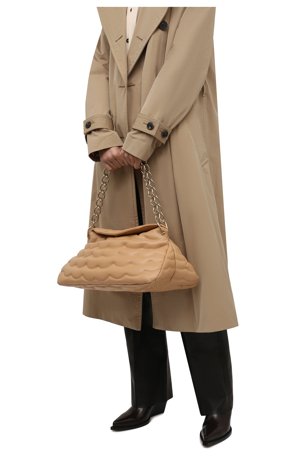 Женская сумка juana CHLOÉ бежевого цвета, арт. CHC21WS275F55 | Фото 2 (Сумки-технические: Сумки top-handle; Материал: Натуральная кожа; Размер: large)