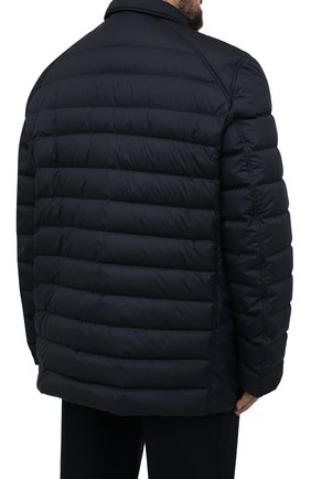 Мужская пуховая куртка BRIONI темно-синего цвета, арт. SUP20L/P0908 | Фото 4 (Кросс-КТ: Куртка; Big sizes: Big Sizes; Рукава: Длинные; Длина (верхняя одежда): До середины бедра; Материал внешний: Синтетический материал; Стили: Классический; Мужское Кросс-КТ: Куртка-верхняя одежда; Материал подклада: Синтетический материал; Материал утеплителя: Пух и перо)