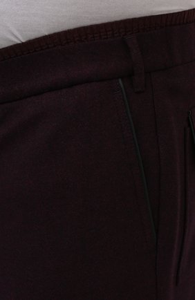 Мужские шерстяные брюки ZILLI SPORT бордового цвета, арт. M0W-40-38W-F6415/0001/60-68 | Фото 5 (Big sizes: Big Sizes; Материал внешний: Шерсть; Длина (брюки, джинсы): Стандартные; Случай: Повседневный; Материал подклада: Вискоза; Стили: Кэжуэл)