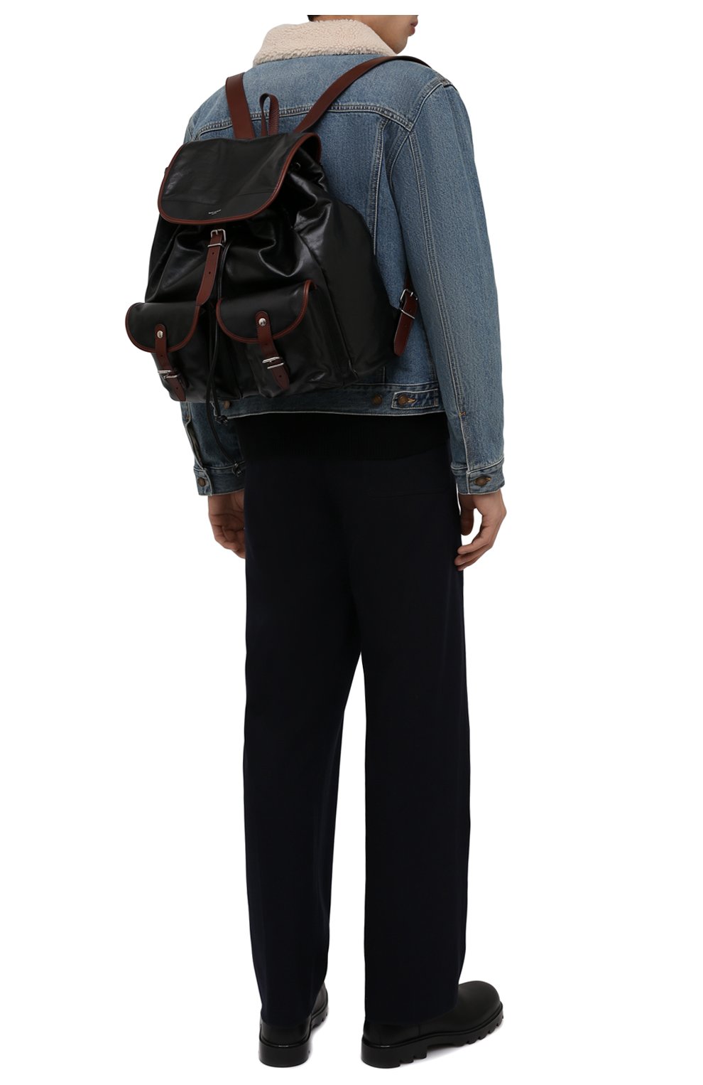 Мужской кожаный рюкзак venice SAINT LAURENT черного цвета, арт. 669968/18U3E | Фото 3 (Материал: Натуральная кожа; Размер: large)