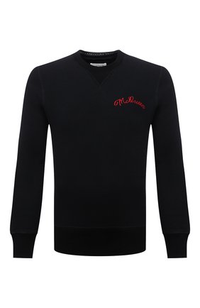 Мужской хлопковый свитшот ALEXANDER MCQUEEN черного цвета по цене 56450 руб., арт. 599616/QRX82 | Фото 1 Мужской хлопковый свитшот ALEXANDER MCQUEEN черного цвета, арт. 599616/QRX82 | Фото 1 (Материал внешний: Хлопок; Рукава: Длинные; Длина (для топов): Стандартные; Мужское Кросс-КТ: свитшот-одежда; Принт: Без принта; Стили: Спорт-шик)