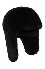 Женская шапка-ушанка из меха норки FURLAND черного цвета, арт. 0142300140080400811 | Фото 1 (Материал: Натуральный мех)