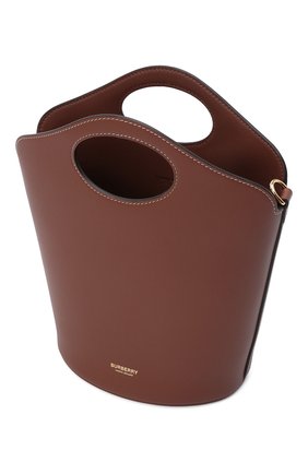 Женская сумка pocket  small BURBERRY коричневого цвета, арт. 8046241 | Фото 5 (Сумки: Сумки; Сумки-технические: Сумки top-handle; Материал: Натуральная кожа; Ремень/цепочка: На ремешке; Размер: small)