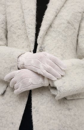 Женские кашемировые перчатки RALPH LAUREN белого цвета, арт. 290840298 | Фото 2 (Материал: Текстиль, Кашемир, Шерсть)