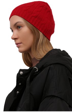 Женская кашемировая шапка RALPH LAUREN красного цвета, арт. 290840297 | Фото 2 (Материал: Текстиль, Кашемир, Шерсть)