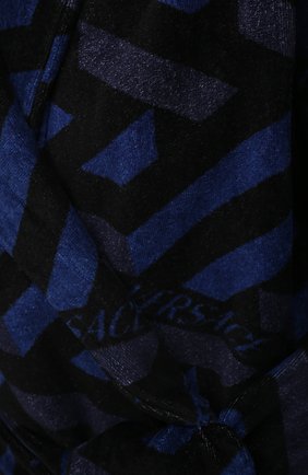 Женский хлопковый халат VERSACE темно-синего цвета, арт. ZACJ00010/ZC0SP131 | Фото 5 (Рукава: Длинные; Материал внешний: Хлопок; Длина Ж (юбки, платья, шорты): Миди)
