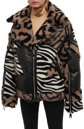 Женская пуховая куртка KHRISJOY разноцветного цвета, арт. CFMW056/FURMIX | Фото 3 (Кросс-КТ: Куртка; Рукава: Длинные; Стили: Гламурный; Женское Кросс-КТ: Пуховик-куртка; Материал внешний: Синтетический материал; Длина (верхняя одежда): Короткие; Материал утеплителя: Пух и перо)