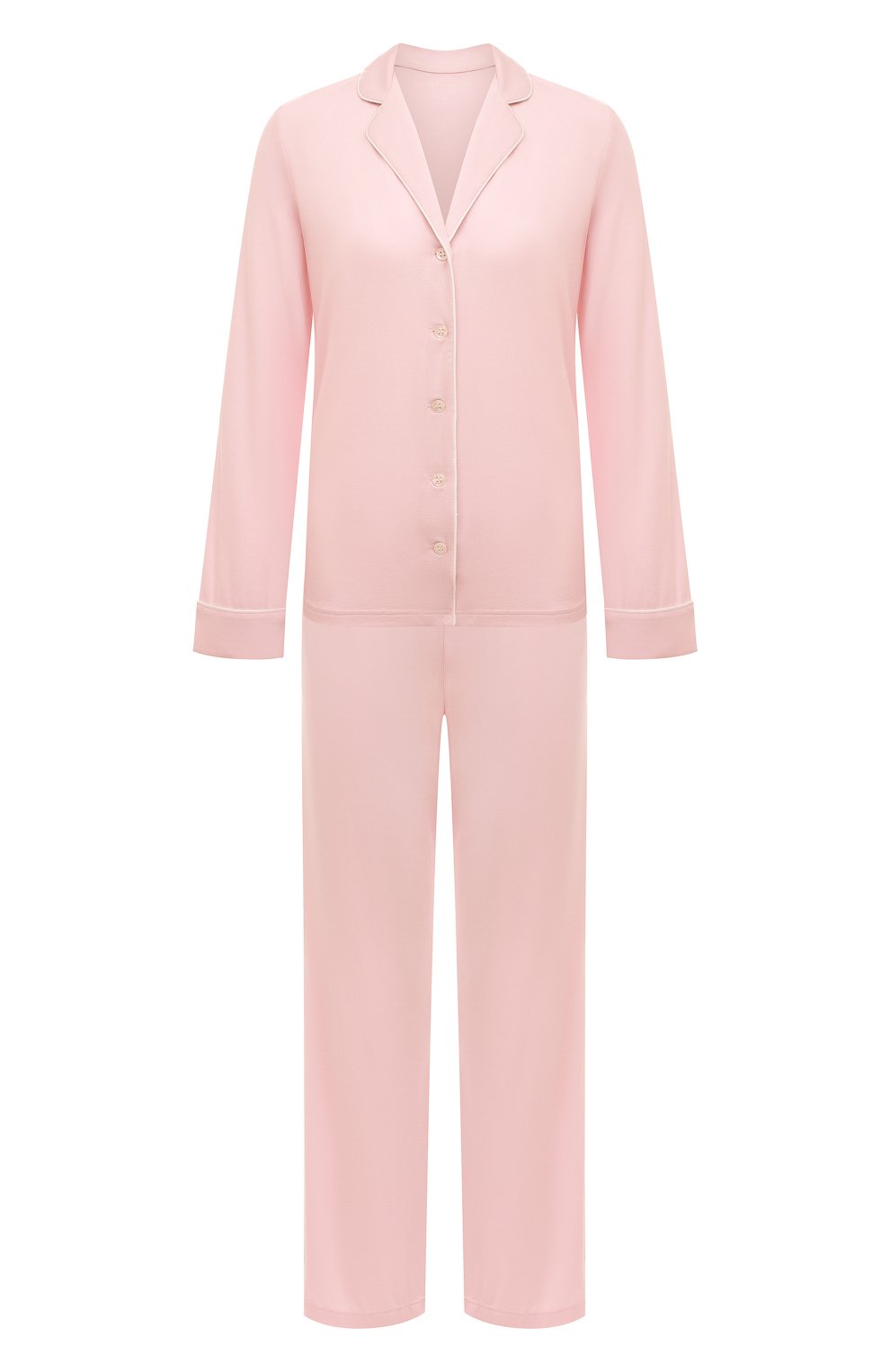 Женская пижама DEREK ROSE розового цвета, арт. 2034-LARA001 | Фото 1 (Рукава: Длинные; Длина Ж (юбки, платья, шорты): Мини; Длина (брюки, джинсы): Стандартные; Материал внешний: Синтетический материал; Длина (для топов): Стандартные)