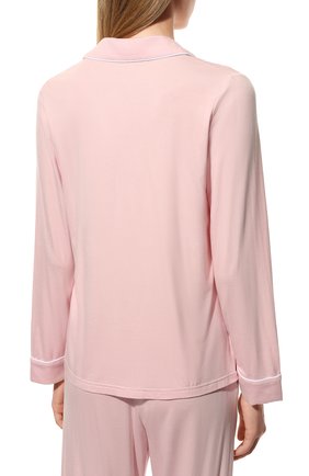 Женская пижама DEREK ROSE розового цвета, арт. 2034-LARA001 | Фото 4 (Рукава: Длинные; Длина Ж (юбки, платья, шорты): Мини; Длина (брюки, джинсы): Стандартные; Материал внешний: Синтетический материал; Длина (для топов): Стандартные)