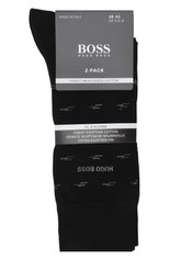 Мужские комплект из двух пар носков BOSS черного цвета, арт. 50462479 | Фото 1 (Кросс-КТ: бельё; Материал внешний: Хлопок)