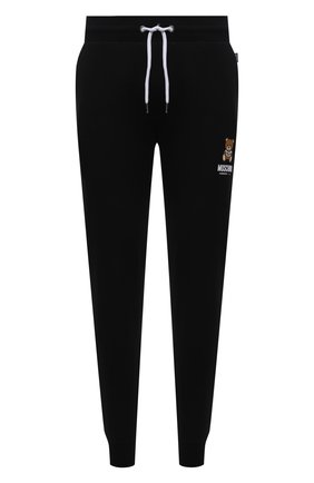 Мужские хлопковые джоггеры MOSCHINO черного цвета, арт. A4326/8104 | Фото 1 (Материал внешний: Хлопок; Длина (брюки, джинсы): Стандартные; Кросс-КТ: домашняя одежда)