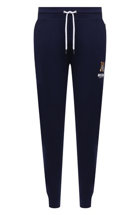 Мужские хлопковые джоггеры MOSCHINO темно-синего цвета, арт. A4326/8104 | Фото 1 (Длина (брюки, джинсы): Стандартные; Материал внешний: Хлопок; Кросс-КТ: домашняя одежда)