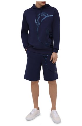 Мужские хлопковые шорты MOSCHINO темно-синего цвета, арт. A4309/8113 | Фото 2 (Материал внешний: Хлопок; Кросс-КТ: домашняя одежда)