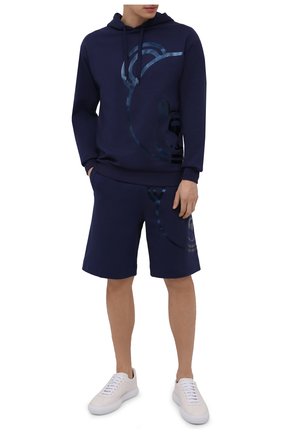 Мужские хлопковые шорты MOSCHINO темно-синего цвета по цене 17650 руб., арт. A4309/8113 | Фото 2 Мужские хлопковые шорты MOSCHINO темно-синего цвета, арт. A4309/8113 | Фото 2 (Материал внешний: Хлопок; Кросс-КТ: домашняя одежда)