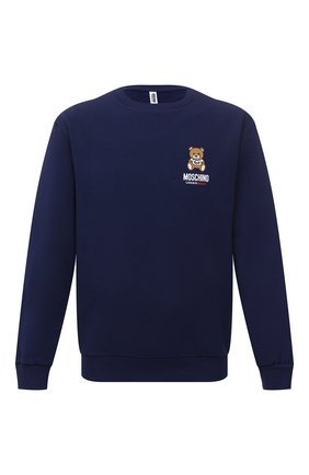 Мужской хлопковый свитшот MOSCHINO темно-синего цвета по цене 22900 руб., арт. A1719/8104 | Фото 1 Мужской хлопковый свитшот MOSCHINO темно-синего цвета, арт. A1719/8104 | Фото 1 (Рукава: Длинные; Длина (для топов): Стандартные; Материал внешний: Хлопок; Кросс-КТ: домашняя одежда)