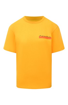 Женская хлопковая футболка HERON PRESTON FOR CALVIN KLEIN желтого цвета по цене 10450 руб., арт. K20K203717 | Фото 1 Женская хлопковая футболка HERON PRESTON FOR CALVIN KLEIN желтого цвета, арт. K20K203717 | Фото 1 (Рукава: Короткие; Материал внешний: Хлопок; Длина (для топов): Стандартные; Женское Кросс-КТ: Футболка-одежда; Принт: С принтом; Стили: Спорт-шик)