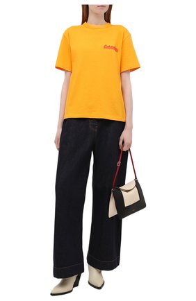 Женская хлопковая футболка HERON PRESTON FOR CALVIN KLEIN желтого цвета по цене 10450 руб., арт. K20K203717 | Фото 2 Женская хлопковая футболка HERON PRESTON FOR CALVIN KLEIN желтого цвета, арт. K20K203717 | Фото 2 (Рукава: Короткие; Материал внешний: Хлопок; Длина (для топов): Стандартные; Женское Кросс-КТ: Футболка-одежда; Принт: С принтом; Стили: Спорт-шик)