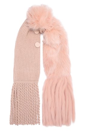 Женский меховой шарф FENDI розового цвета, арт. FNG550 AHBN | Фото 1 (Материал: Текстиль)