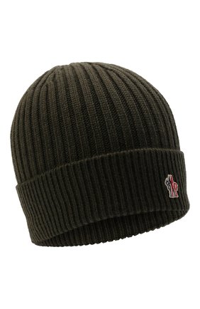 Мужская шерстяная шапка MONCLER GRENOBLE хаки цвета по цене 15100 руб., арт. G2-097-3B000-14-04761 | Фото 1 Мужская шерстяная шапка MONCLER GRENOBLE хаки цвета, арт. G2-097-3B000-14-04761 | Фото 1 (Материал: Шерсть, Текстиль; Кросс-КТ: Трикотаж)