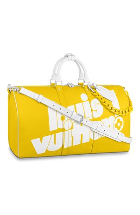 Мужская кожаная дорожная сумка keepall 50 LOUIS VUITTON желтого цвета по цене 300000 руб., арт. M58748 | Фото 1 Мужская кожаная дорожная сумка keepall 50 LOUIS VUITTON желтого цвета, арт. M58748 | Фото 1 (Материал: Натуральная кожа)