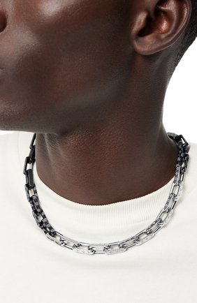 Мужского цепь LOUIS VUITTON серебряного цвета по цене 84500 руб., арт. MP3189 | Фото 2 Мужского цепь LOUIS VUITTON серебряного цвета, арт. MP3189 | Фото 2 (Материал: Металл)