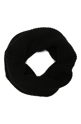 Женский шерстяной шарф Y`S черного цвета, арт. YX-A24-194 | Фото 1 (Материал: Текстиль, Шерсть)