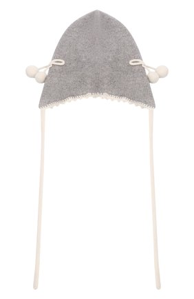 Детского кашемировая шапка OSCAR ET VALENTINE серого цвета, арт. BON04CHERRYS | Фото 2 (Материал: Текстиль, Кашемир, Шерсть)