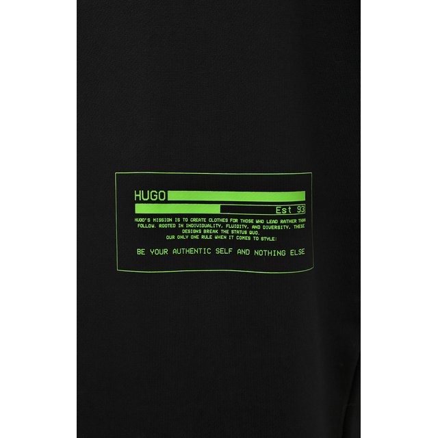 Хлопковый свитшот HUGO 50461675, цвет чёрный, размер 44 - фото 5