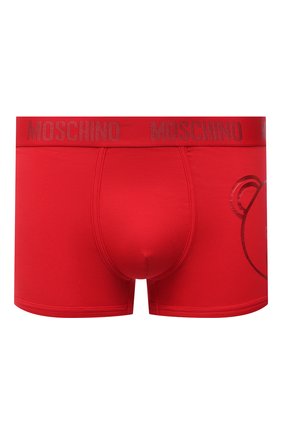 Мужские хлопковые боксеры MOSCHINO красного цвета, арт. A4702/8110 | Фото 1 (Материал внешний: Хлопок; Мужское Кросс-КТ: Трусы; Кросс-КТ: бельё)