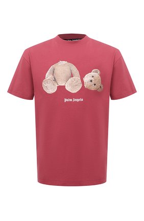 Мужская хлопковая футболка PALM ANGELS темно-розового цвета, арт. PMAA001F21JER0232860 | Фото 1 (Длина (для топов): Стандартные; Рукава: Короткие; Материал внешний: Хлопок; Принт: С принтом; Стили: Гранж)