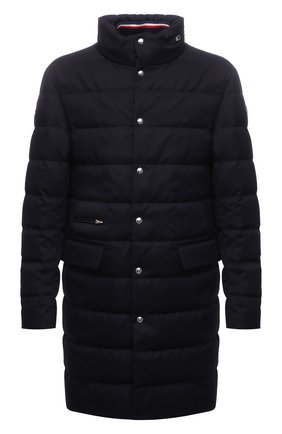 Мужская пуховик chereau MONCLER темно-синего цвета по цене 172000 руб., арт. G2-091-1A001-65-54ANL | Фото 1 Мужская пуховик chereau MONCLER темно-синего цвета, арт. G2-091-1A001-65-54ANL | Фото 1 (Материал утеплителя: Пух и перо; Рукава: Длинные; Длина (верхняя одежда): До середины бедра; Материал внешний: Шерсть; Материал подклада: Синтетический материал; Мужское Кросс-КТ: пуховик-короткий; Кросс-КТ: Куртка; Стили: Кэжуэл)