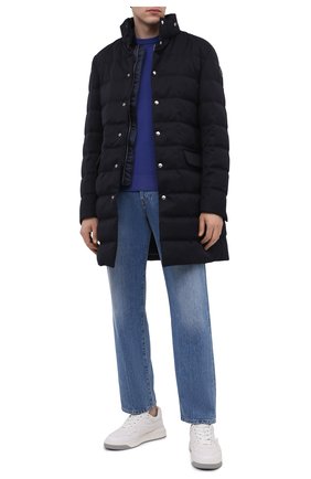 Мужская пуховик chereau MONCLER темно-синего цвета по цене 172000 руб., арт. G2-091-1A001-65-54ANL | Фото 2 Мужская пуховик chereau MONCLER темно-синего цвета, арт. G2-091-1A001-65-54ANL | Фото 2 (Материал утеплителя: Пух и перо; Рукава: Длинные; Длина (верхняя одежда): До середины бедра; Материал внешний: Шерсть; Материал подклада: Синтетический материал; Мужское Кросс-КТ: пуховик-короткий; Кросс-КТ: Куртка; Стили: Кэжуэл)