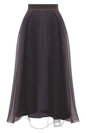 Женская шелковая юбка BRUNELLO CUCINELLI темно-серого цвета по цене 143500 руб., арт. MF940G3191 | Фото 1 Женская шелковая юбка BRUNELLO CUCINELLI темно-серого цвета, арт. MF940G3191 | Фото 1 (Материал внешний: Шелк; Материал подклада: Синтетический материал; Стили: Романтичный; Женское Кросс-КТ: Юбка-одежда; Длина Ж (юбки, платья, шорты): Миди)