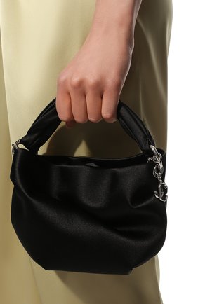 Женская сумка bonny JIMMY CHOO черного цвета по цене 64000 руб., арт. B0NNY/SAT | Фото 2 Женская сумка bonny JIMMY CHOO черного цвета, арт. B0NNY/SAT | Фото 2 (Материал: Текстиль; Размер: small; Ремень/цепочка: На ремешке; Женское Кросс-КТ: Вечерняя сумка; Сумки-технические: Сумки top-handle)