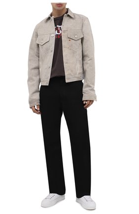 Мужская джинсовая куртка GALLERY DEPT. бежевого цвета, арт. GD-ARJ-6059 | Фото 2 (Рукава: Длинные; Длина (верхняя одежда): Короткие; Материал внешний: Хлопок, Деним; Кросс-КТ: Куртка, Деним; Стили: Гранж)