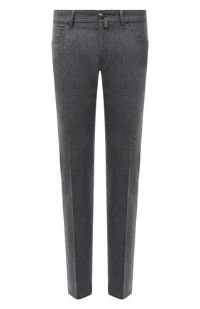 Мужские шерстяные брюки JACOB COHEN серого цвета, арт. U Q W04 01 S 3679/B933 | Фото 1 (Длина (брюки, джинсы): Стандартные; Материал внешний: Шерсть; Случай: Повседневный; Стили: Кэжуэл)