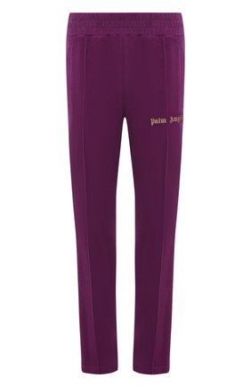 Мужские хлопковые брюки PALM ANGELS фиолетового цвета, арт. PMCA007F21FAB0063761 | Фото 1 (Длина (брюки, джинсы): Стандартные; Материал внешний: Хлопок; Случай: Повседневный; Стили: Спорт-шик)