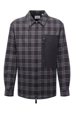Мужская утепленная рубашка BURBERRY темно-серого цвета по цене 59600 руб., арт. 8044656 | Фото 1 Мужская утепленная рубашка BURBERRY темно-серого цвета, арт. 8044656 | Фото 1 (Материал внешний: Хлопок; Рукава: Длинные; Материал подклада: Хлопок; Длина (для топов): Стандартные; Случай: Повседневный; Манжеты: На кнопках; Воротник: Кент; Принт: Клетка; Стили: Кэжуэл)
