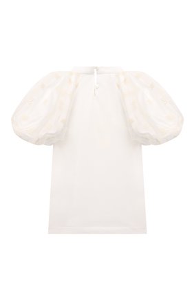 Детская хлопковый топ FENDI белого цвета по цене 29250 руб., арт. JFI246/7AJ/8A-12+ | Фото 2 Детская хлопковый топ FENDI белого цвета, арт. JFI246/7AJ/8A-12+ | Фото 2 (Рукава: Короткие; Материал внешний: Хлопок; Одежда девочки: Одежда девочки; Ростовка одежда: 10 - 11 лет | 140 - 146см, 12 лет | 152 см, 8 лет | 128 см)