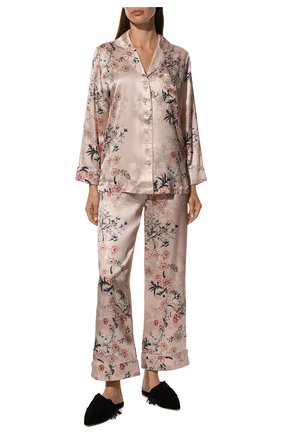 Женская шелковая пижама LUNA DI SETA светло-розового цвета, арт. VLST60835 | Фото 2 (Материал внешний: Шелк; Рукава: Длинные; Длина Ж (юбки, платья, шорты): Мини; Длина (брюки, джинсы): Стандартные; Длина (для топов): Стандартные)