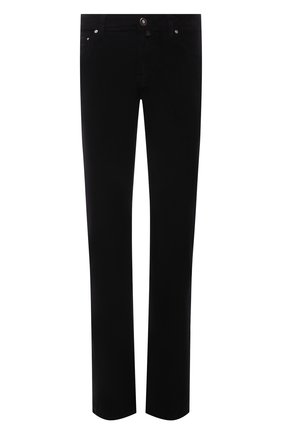 Мужские хлопковые брюки JACOB COHEN черного цвета, арт. U Q M05 02 S 3655/C74 | Фото 1 (Длина (брюки, джинсы): Стандартные; Материал внешний: Хлопок; Случай: Повседневный; Стили: Кэжуэл)