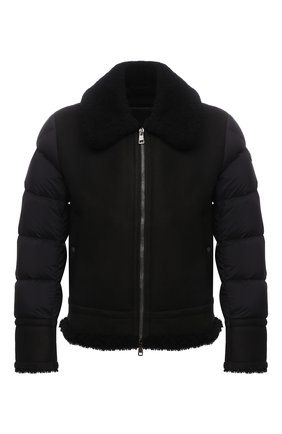Мужская комбинированная куртка curval MONCLER темно-синего цвета, арт. G2-091-1A001-60-595JU | Фото 1 (Длина (верхняя одежда): Короткие; Материал внешний: Синтетический материал; Рукава: Длинные; Материал подклада: Синтетический материал; Материал утеплителя: Пух и перо; Кросс-КТ: Куртка; Мужское Кросс-КТ: пуховик-короткий, Кожа и замша; Стили: Кэжуэл)