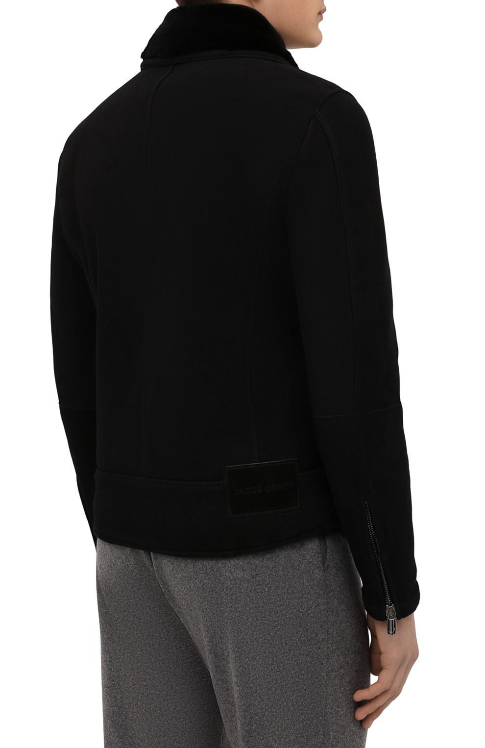 Мужская дубленка JACOB COHEN черного цвета, арт. U H 006 80 D 1214/C74 | Фото 4 (Рукава: Длинные; Материал внешний: Натуральный мех; Длина (верхняя одежда): Короткие; Стили: Кэжуэл)